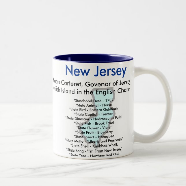 Caneca De Café Em Dois Tons Símbolos & mapa de New-jersey (Direita)
