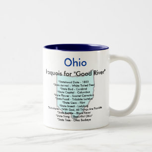 Caneca De Café Em Dois Tons Símbolos & mapa de Ohio
