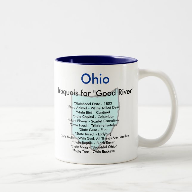 Caneca De Café Em Dois Tons Símbolos & mapa de Ohio (Direita)
