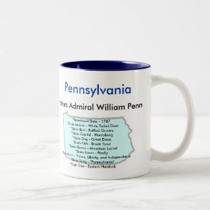 Caneca De Café Em Dois Tons Símbolos & mapa de Pensilvânia