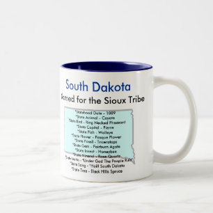 Caneca De Café Em Dois Tons Símbolos & mapa de South Dakota