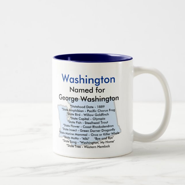 Caneca De Café Em Dois Tons Símbolos & mapa de Washington (Direita)