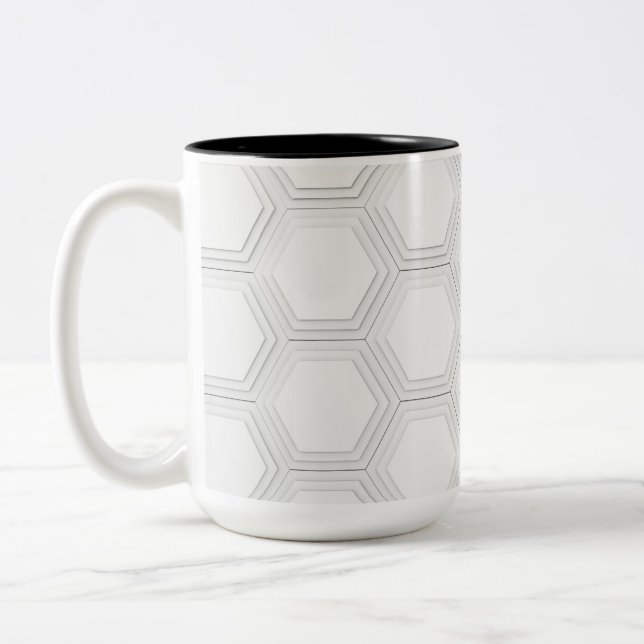 Caneca De Café Em Dois Tons Simetria de Fluidos: Explorando Desenhos Abstratos (Esquerda)