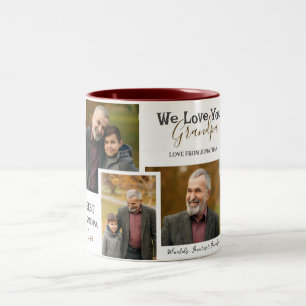 Caneca De Café Em Dois Tons simples Dia de os pais Feliz, vovô Três foto