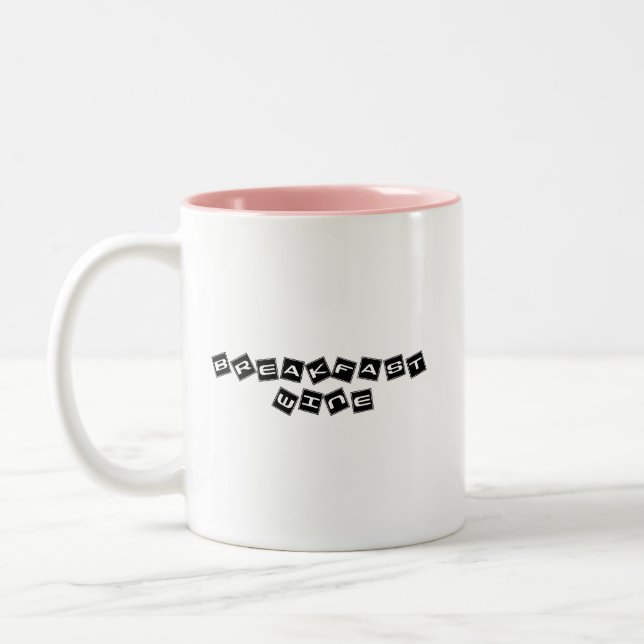 Caneca De Café Em Dois Tons Simples e Elegante Café da Manhã Simples Engraçado (Esquerda)