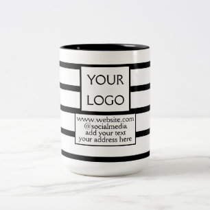 Caneca De Café Em Dois Tons simples e mínimo adicione seu logotipo/design aqu