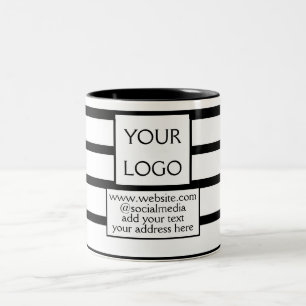 Caneca De Café Em Dois Tons simples e mínimo adicione seu logotipo/design aqui