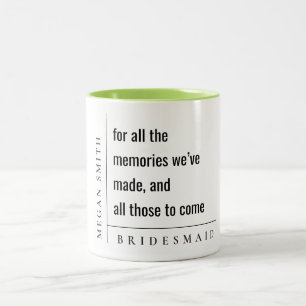 Caneca De Café Em Dois Tons Simples Moderno Para Memórias Bridesmaid Gift