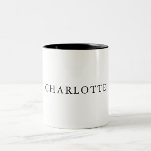Caneca De Café Em Dois Tons Simples profissional clássico elegante minimalista