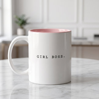 Caneca De Café Em Dois Tons Simples Tipografia Moderna e Tendência para Garota