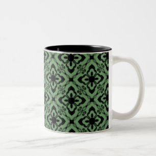 Caneca De Café Em Dois Tons Simplesmente Dazzling Damask Mug, Verde