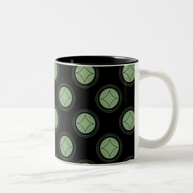 Caneca De Café Em Dois Tons Simplesmente Rivetando Mug, Verde Claro (Direita)