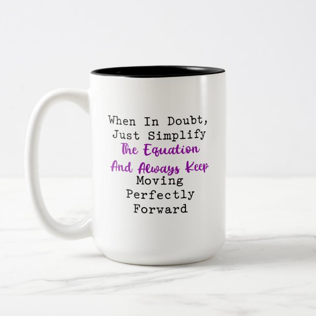 Caneca De Café Em Dois Tons Simplificar Equação Avançar Perfeitamente (Esquerda)