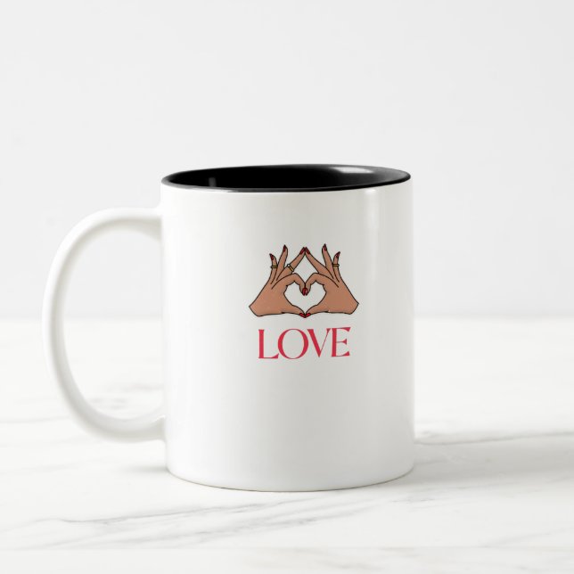 Caneca De Café Em Dois Tons Sinais de amor (Esquerda)
