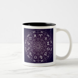 Caneca De Café Em Dois Tons Sinais estelares da roda de astrologia
