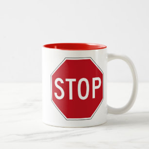 Caneca De Café Em Dois Tons Sinal da parada dos EUA