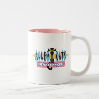 Caneca De Café Em Dois Tons sinal da sala de becos retro
