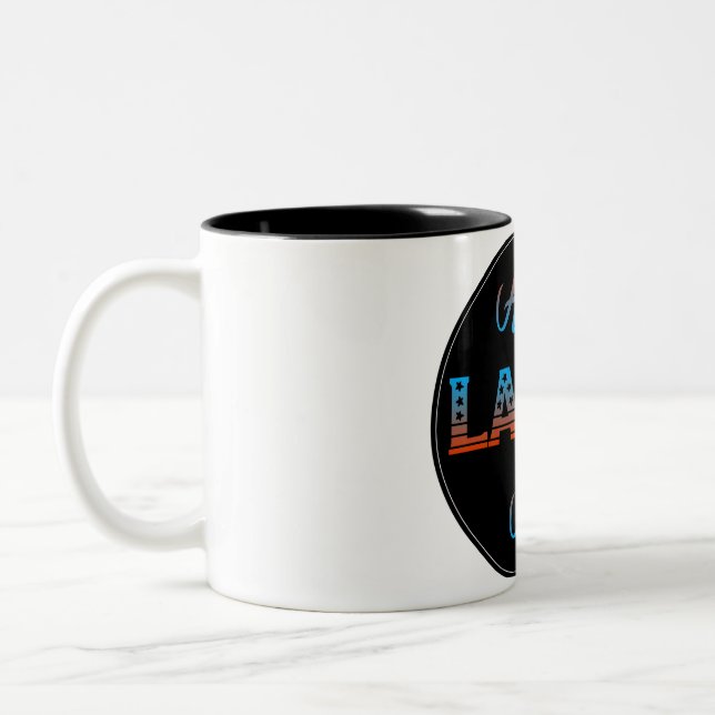 Caneca De Café Em Dois Tons Sinal de Dia do Trabalho Feliz Mug (Esquerda)