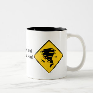 Caneca De Café Em Dois Tons Sinal de estrada - Tornado
