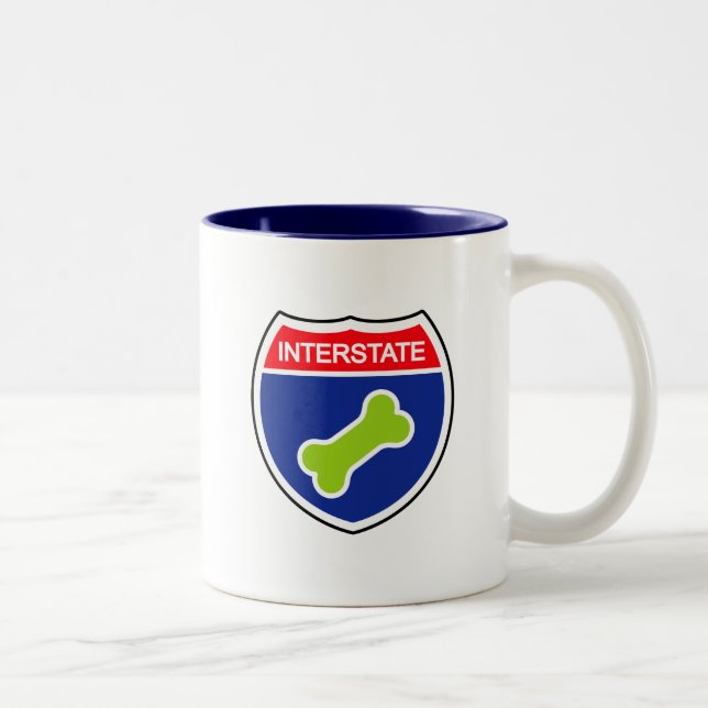 Caneca De Café Em Dois Tons Sinal de Intercâmbio em Osso de Cachorro (Direita)