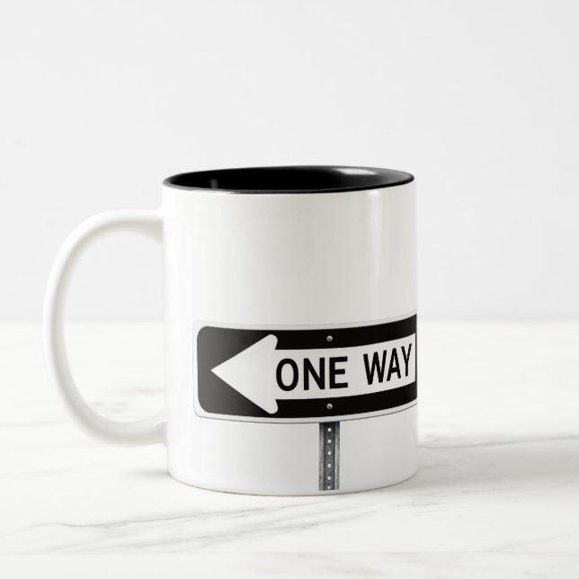 Caneca De Café Em Dois Tons Sinal de mão única (Esquerda)