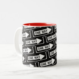 Caneca De Café Em Dois Tons Sinal de mão única