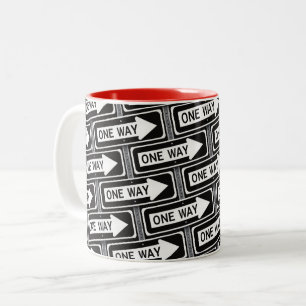 Caneca De Café Em Dois Tons Sinal de mão única