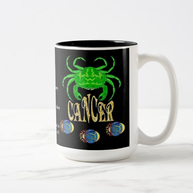 Caneca De Café Em Dois Tons Sinal de Nascimento do cancer (Direita)