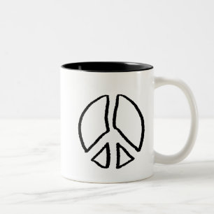 Caneca De Café Em Dois Tons Sinal de Paz Hollow