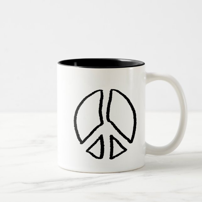 Caneca De Café Em Dois Tons Sinal de Paz Hollow (Direita)