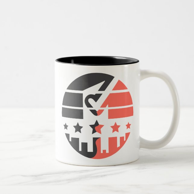 Caneca De Café Em Dois Tons Sinal de Verificação de Unidade (Direita)