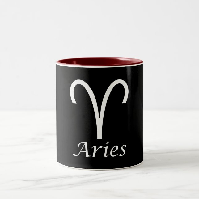 Caneca De Café Em Dois Tons Sinal do zodíaco do Aries do `' (Centro)