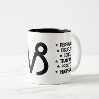Caneca De Café Em Dois Tons Sinal do zodíaco do Capricórnio ("a cabra do