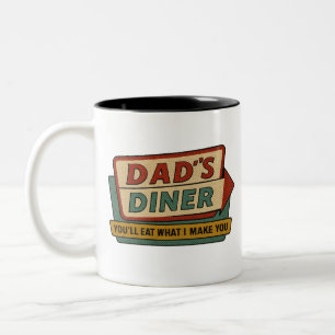Caneca De Café Em Dois Tons Sinal Retro do Lanche de Papai – Ben-Day Arte Pop