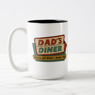Caneca De Café Em Dois Tons Sinal Retro do Lanche do Papai – Ben-Day Arte Pop 