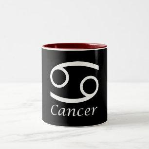 Caneca De Café Em Dois Tons Sinal Zodiac "Cancer"
