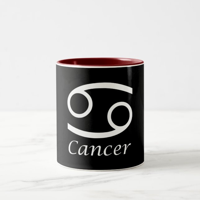 Caneca De Café Em Dois Tons Sinal Zodiac "Cancer" (Centro)