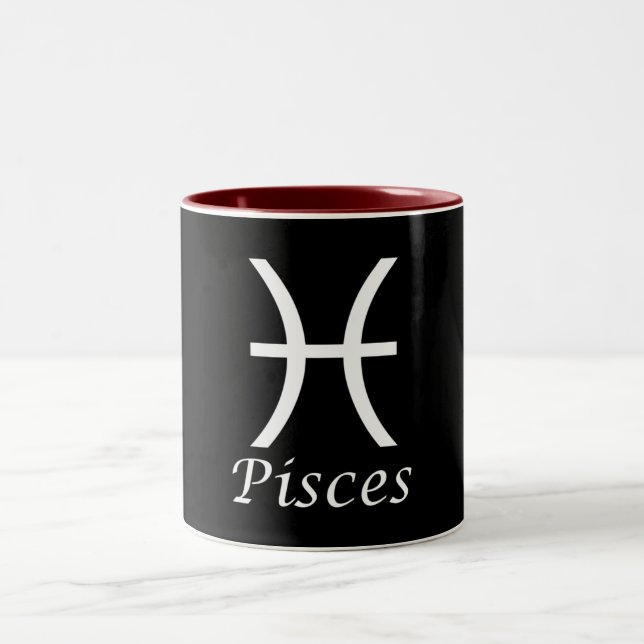 Caneca De Café Em Dois Tons Sinal Zodiac "Peixes" (Centro)