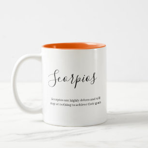 Caneca De Café Em Dois Tons "Sinal Zodiac Personalizado Scorpios e Mag de qual
