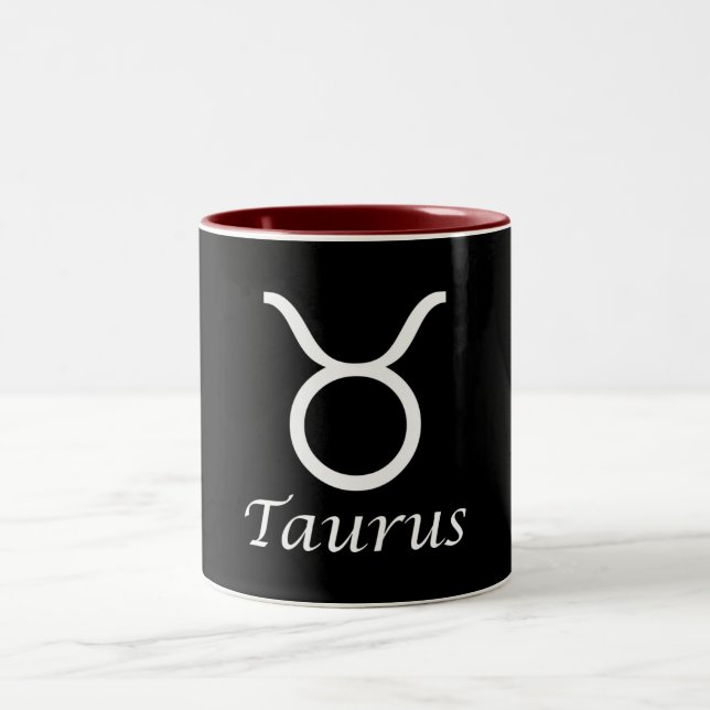 Caneca De Café Em Dois Tons Sinal Zodiac "Taurus" (Centro)