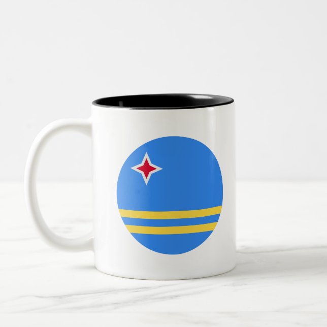 Caneca De Café Em Dois Tons Sinalizador Aruba (Esquerda)
