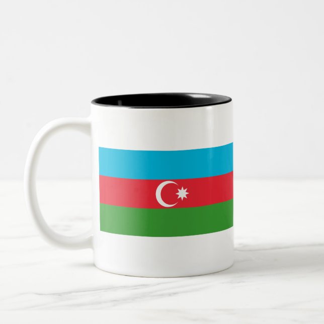 Caneca De Café Em Dois Tons Sinalizador Azerbaijão (Esquerda)