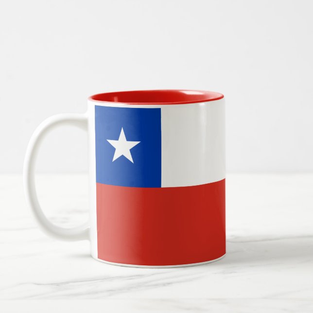 Caneca De Café Em Dois Tons Sinalizador Chile (Esquerda)