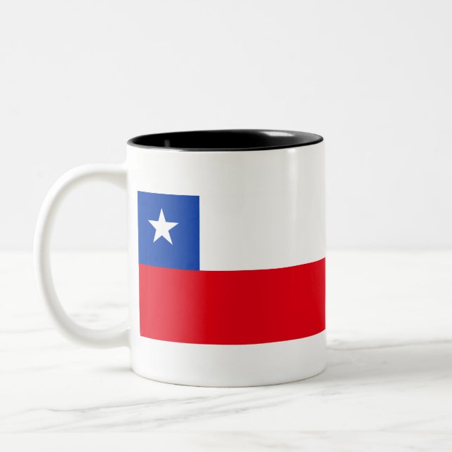 Caneca De Café Em Dois Tons Sinalizador Chile (Esquerda)