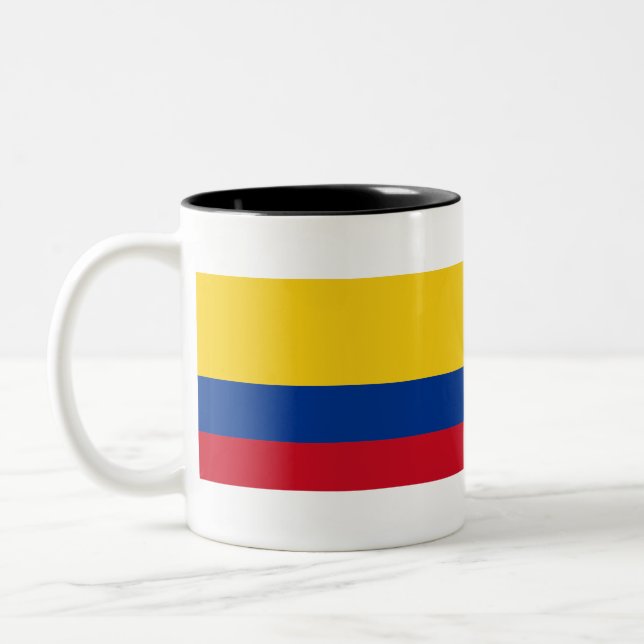 Caneca De Café Em Dois Tons Sinalizador Colômbia (Esquerda)