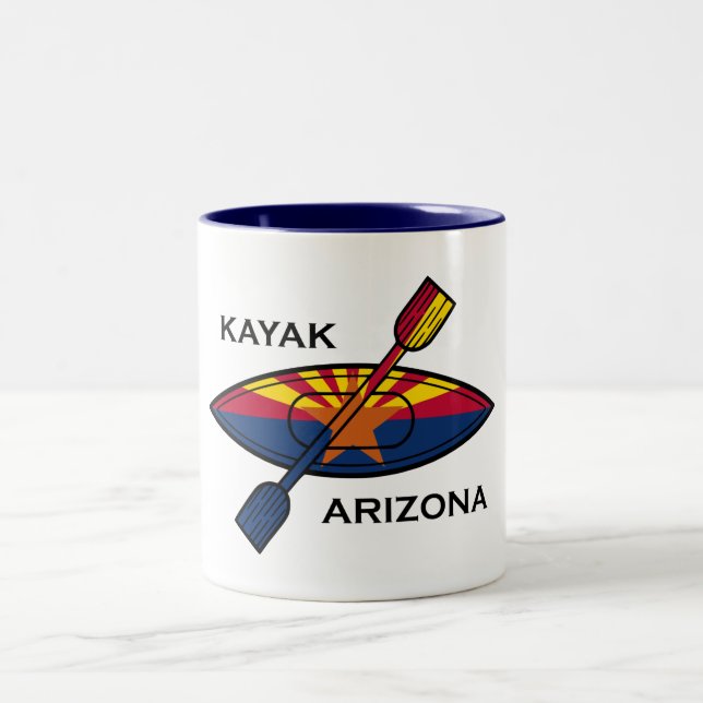 Caneca De Café Em Dois Tons Sinalizador de Arizona Kayak (Centro)