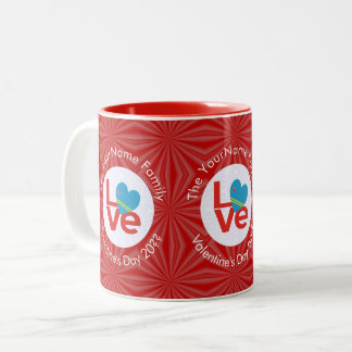Caneca De Café Em Dois Tons Sinalizador de LOVE de Letras Vermelhas Arubanas P