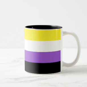 Caneca De Café Em Dois Tons Sinalizador de Orgulho Não Binário