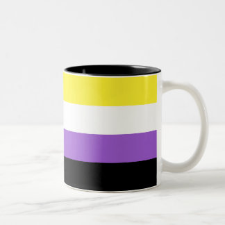 Caneca De Café Em Dois Tons Sinalizador de Orgulho Não Binário
