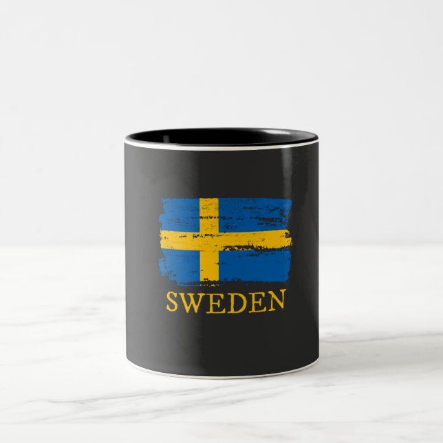 Caneca De Café Em Dois Tons Sinalizador de suecia (Centro)